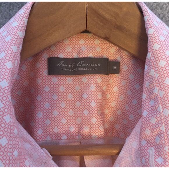 Daniel Cremieux Short Sleeve Button Down, Orange White Print, Men's M - Picture 2 of 9